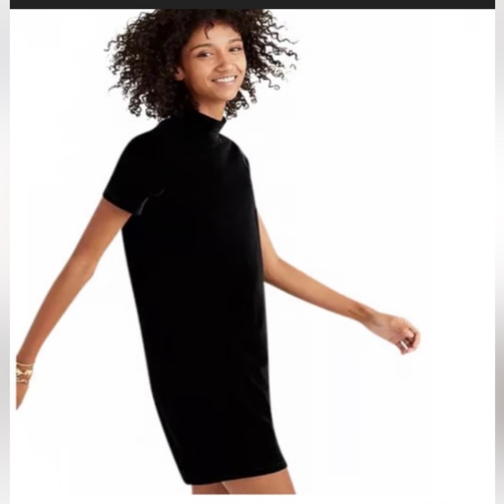Madewell Black Velour Dress